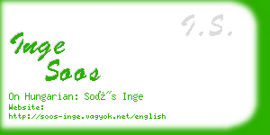 inge soos business card